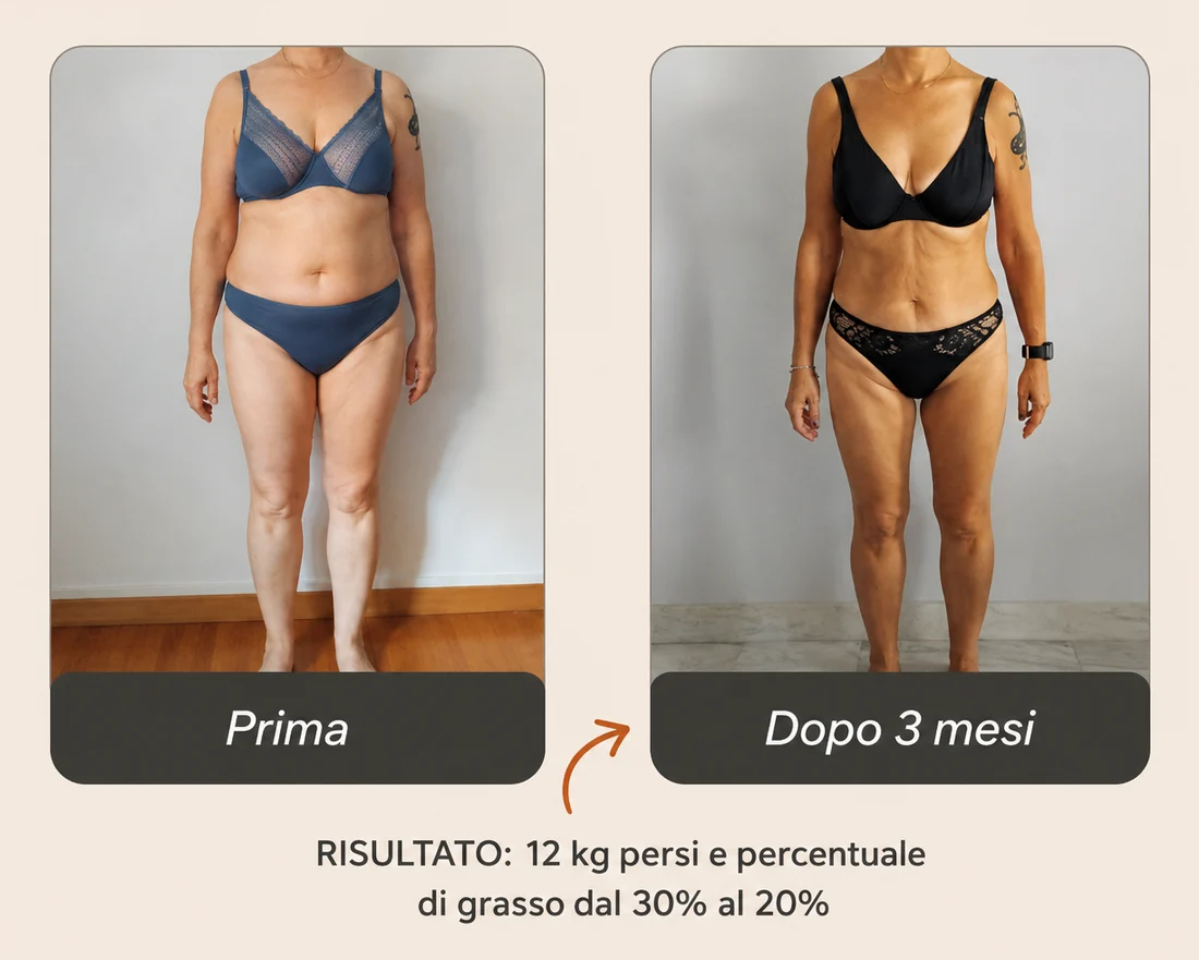Manuela prima e dopo 3 mesi