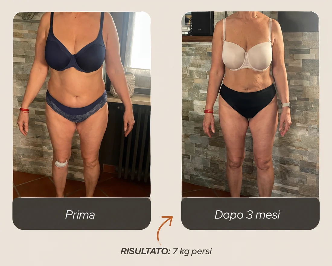 Patrizia prima e dopo 3 mesi